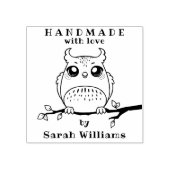 フクロウのゴム印による名前をカスタムするで手作り ラバースタンプ (インプリント)