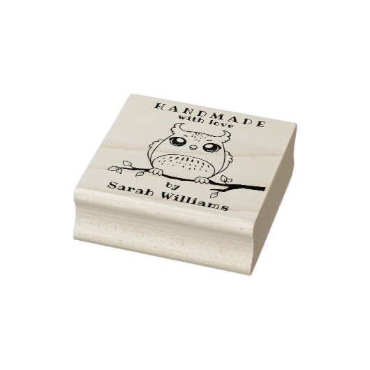 フクロウのゴム印による名前をカスタムするで手作り ラバースタンプ (スタンプ)