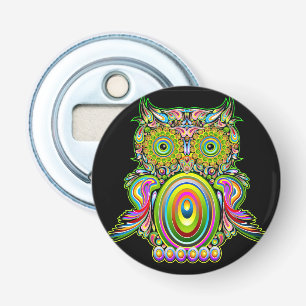 フクロウのサイケデリックなポップアート 栓抜き