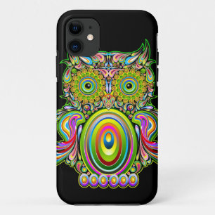 フクロウのサイケデリックなPopartのiPhone 5つのケース iPhone 11 ケース