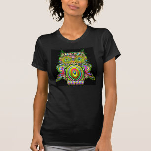 フクロウのサイケデリックなPopartのTシャツ Tシャツ