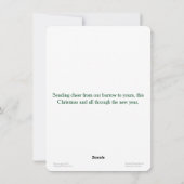 フクロウのサンタのクリスマスカードを掘り進むこと シーズンカード (裏面)