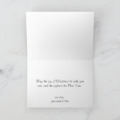 フクロウのサンタ・クロースがウサギを迎える可愛いクリスマス シーズンカード (内部)