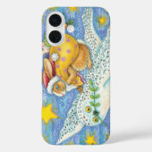 フクロウのサンタ・クロースがウサギを迎える可愛いクリスマス Case-Mate iPhoneケース (裏面)