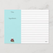 フクロウのシェフのクッキーの料理のベーキングの休日のレシピカード シーズンポストカード (裏面)