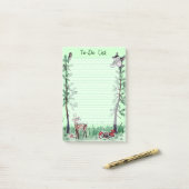 フクロウのシカの森林水彩画のしなければならないことのリスト ポストイット (デスク上)