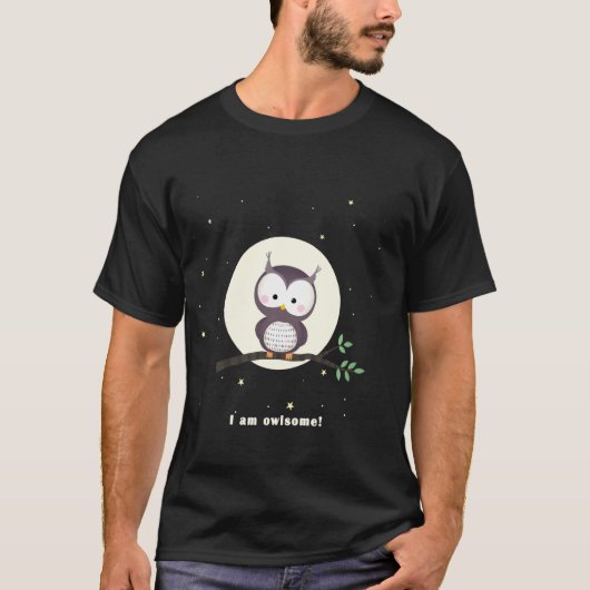 フクロウのシャツ俺は馬素晴らしの巻きフクロウ Tシャツ (正面)