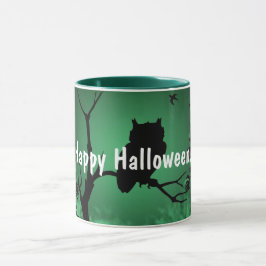 フクロウのシルエットハロウィン マグカップ
