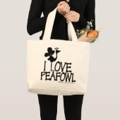 フクロウのシルエット大好き ラージトートバッグ (正面(商品))