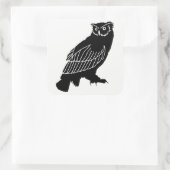 フクロウのシルエット スクエアシール (バッグ)