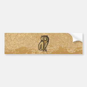フクロウのシンボル カラー バンパーステッカー
