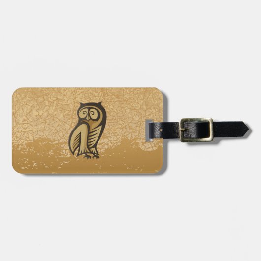 フクロウのシンボル カラー ラゲッジタグ (正面横)