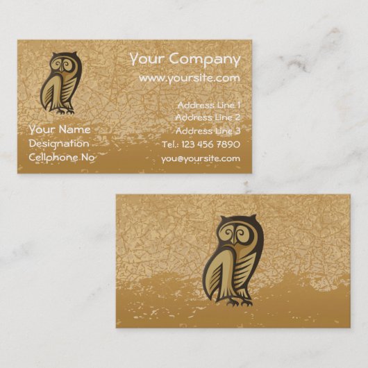 フクロウのシンボル カラー 名刺 (正面/裏面)