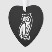 フクロウのシンボル 白 オーナメント (正面)