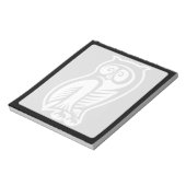 フクロウのシンボル 白 ノートパッド (回転)