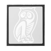 フクロウのシンボル 白 ノートパッド (正面)