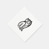 フクロウのシンボル 黒 スタンダードカクテルナプキン (角)