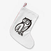 フクロウのシンボル 黒 スモールクリスマスストッキング (正面 (吊り時))