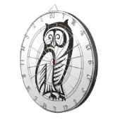 フクロウのシンボル 黒 ダーツボード (正面右)
