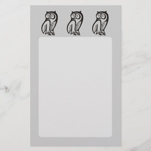 フクロウのシンボル 黒 チラシ (正面)