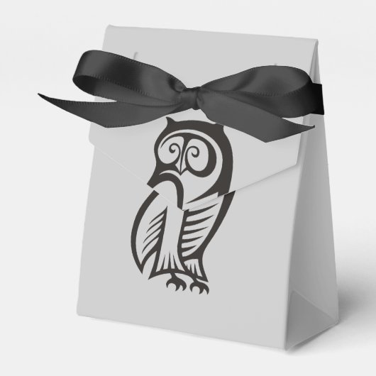 フクロウのシンボル 黒 フェイバーボックス (正面サイド)