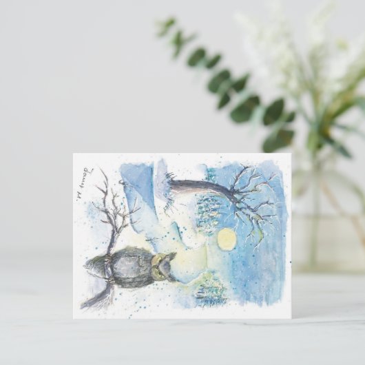 フクロウのシーズンのポストカード ポストカード (スタンド正面)