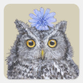 フクロウのシールをイライザ スクエアシール (正面)