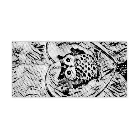 フクロウのスケッチ セルフインキングスタンプ (デザイン)
