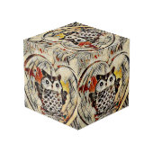 フクロウのスケッチ フォトキューブ (裏面アングル)