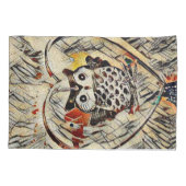 フクロウのスケッチ 枕カバー (裏面)