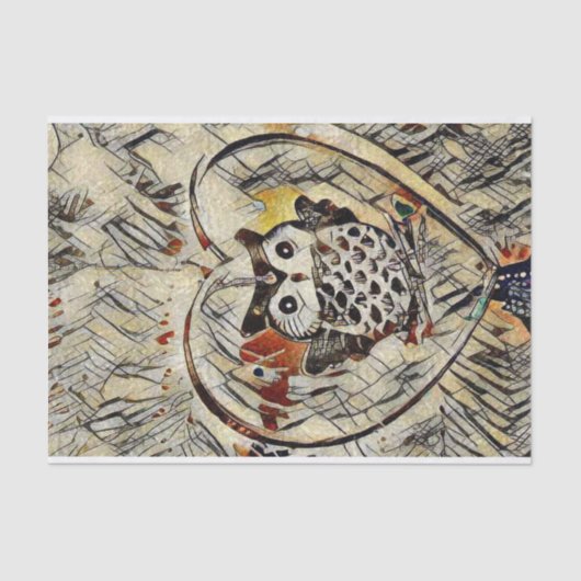 フクロウのスケッチ 薄葉紙 (正面)