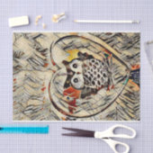 フクロウのスケッチ 薄葉紙 (クラフト)