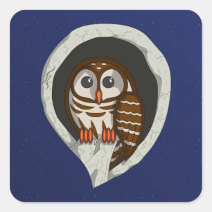 フクロウのステッカーをセレネ スクエアシール