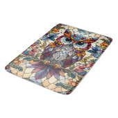 フクロウのステンドグラスインスパイア バスマット (アングル)