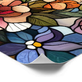 フクロウのステンドグラスインスパイア ポスター (角)