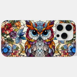 フクロウのステンドグラス風デザイン  iPhone 15 PRO MAXケース