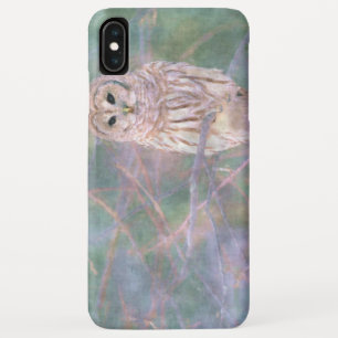 フクロウのソフトな油彩画 iPhone XS MAXケース