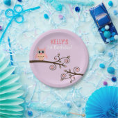 フクロウのテーマの誕生日の紙皿 ペーパープレート (パーティー)