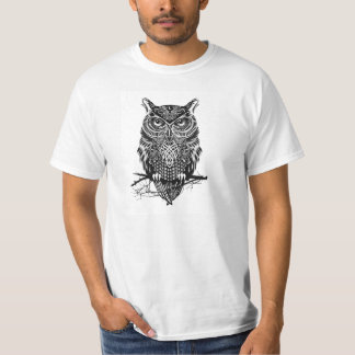 フクロウのデザインのワイシャツ Tシャツ
