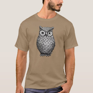 フクロウのデザインの人のTシャツ Tシャツ