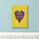 フクロウのトライバルタトゥー キャンバスプリント (インサイチュ (ウッドフロア))