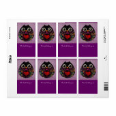 フクロウのハッチング蔵書票ラベル ラベル (フルシート)
