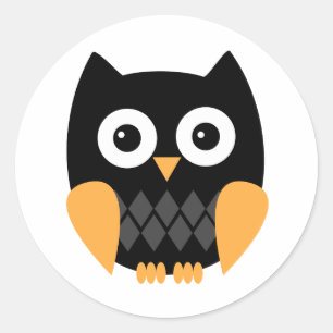 フクロウのハロウィンのステッカー ラウンドシール