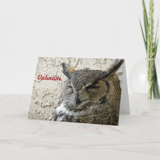 フクロウのバレンタインカード シーズンカード (正面)