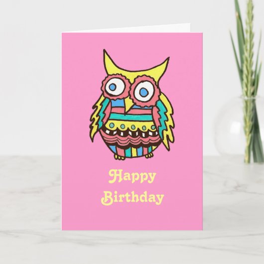 フクロウのバースデー・カード カード (正面)