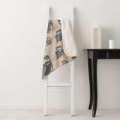 フクロウのパターンと素朴木材 シェルパブランケット (インサイチュ)