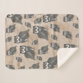 フクロウのパターンと素朴木材 シェルパブランケット (正面(横))