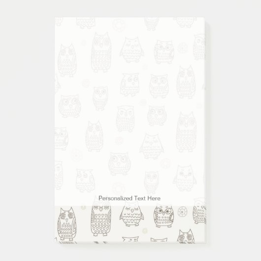 フクロウのパターン ポストイット (正面)