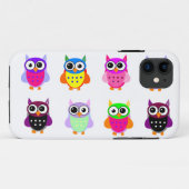 フクロウのパーティーのレトロのかわいいのかわいく多彩なフクロウのiPhone Case-Mate iPhoneケース (裏面(横))
