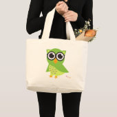 フクロウのビーチのバッグ ラージトートバッグ (正面(商品))